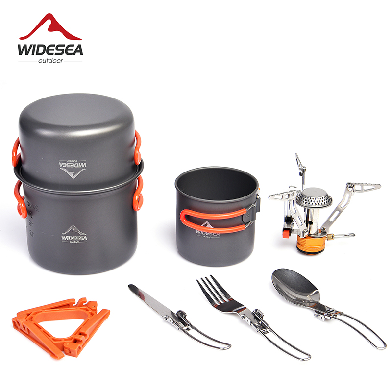 Camping Cooking Pot Stainless Steel - Widesea Camping Cookware Set Outdoor Tableware