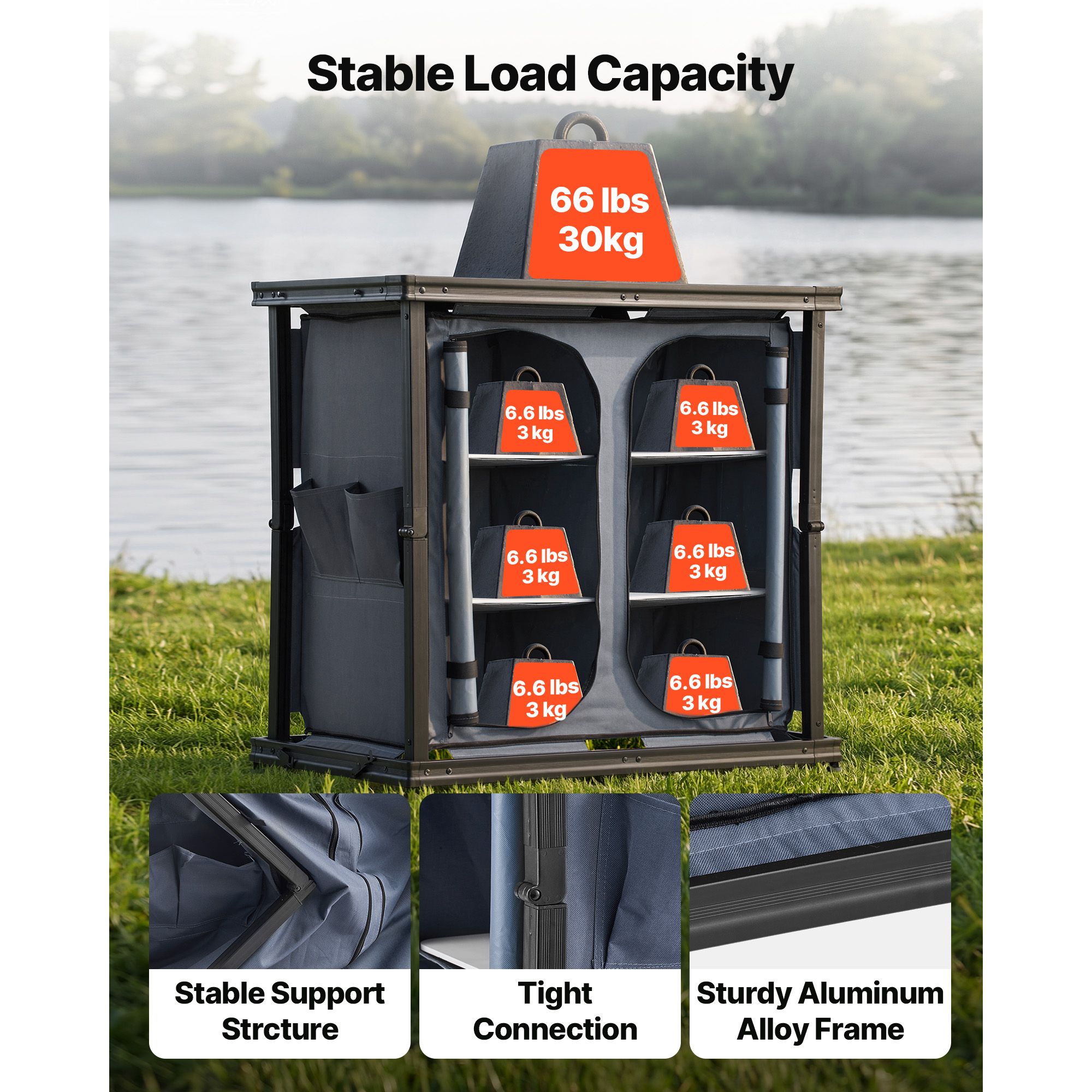 Folding Camping Storage Cabine - đánh giá và giá Camping Cooking Set Compact