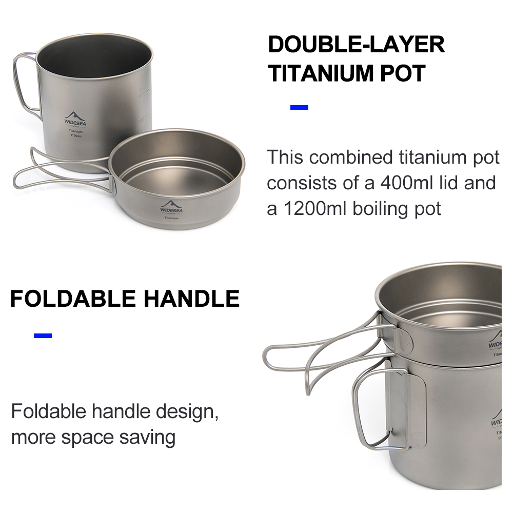 Widesea Ultralight Titanium Ca - đánh giá và giá Camping Cooking Pot Stainless Steel