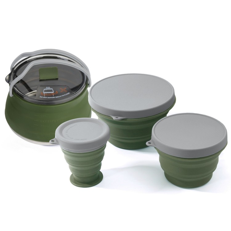 Folding Pot Set Portable Compa - đánh giá và giá Camping Cooking Set Compact