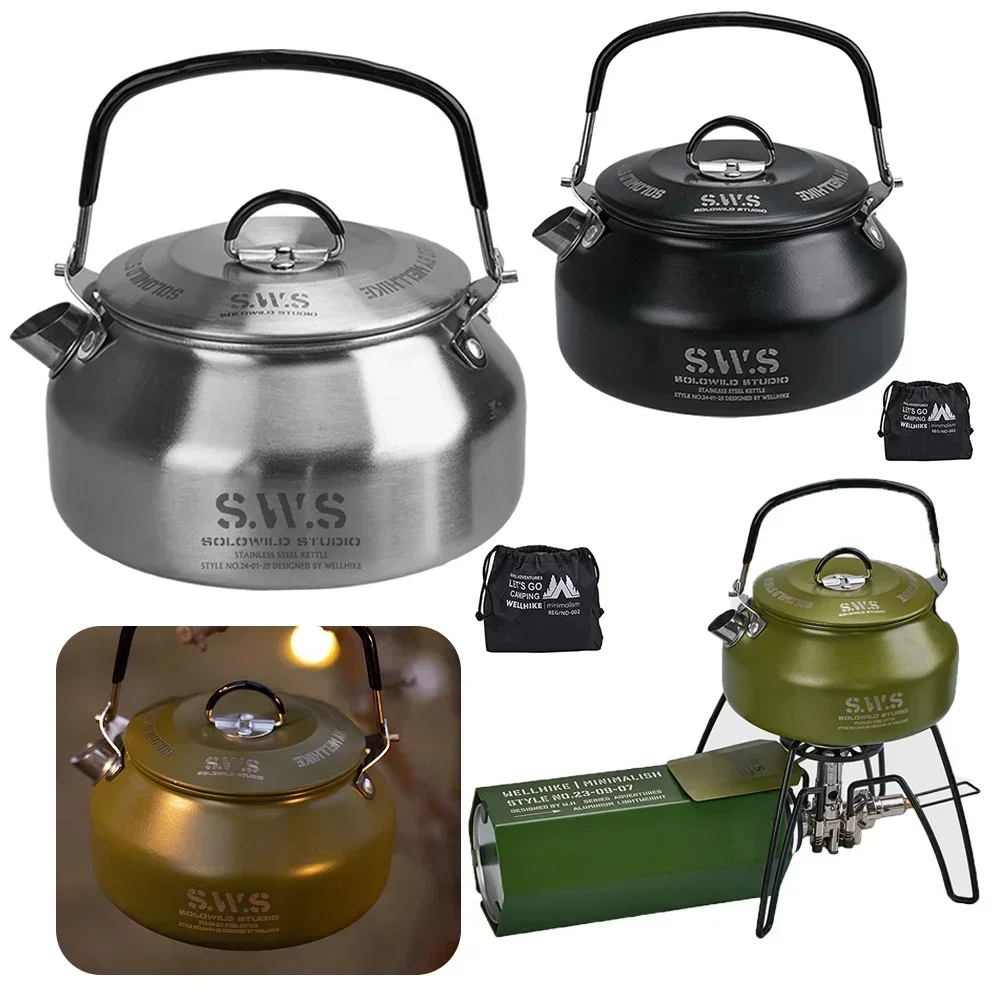Stainless Steel Kettle 0.8L Po - đánh giá và giá Camping Cooking Pot Stainless Steel