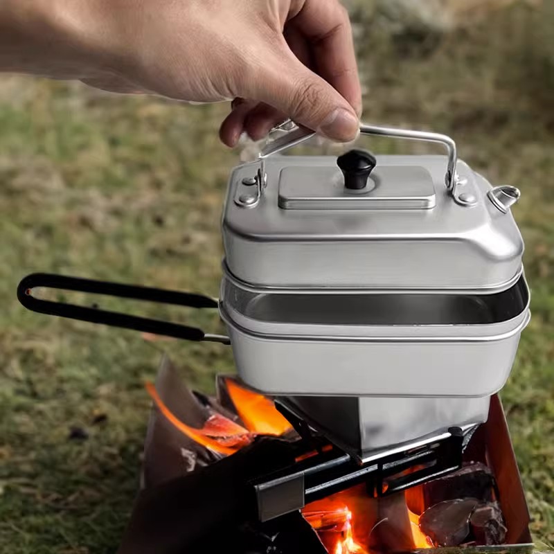 Ultralight Portable Picnic Cam - đánh giá và giá Camping Cooking Pot Stainless Steel