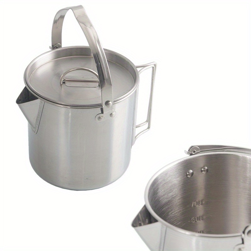 1PC Compact and Portable 1.2L  - đánh giá và giá Camping Cooking Pot Stainless Steel