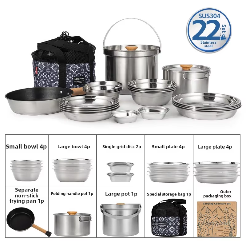 NOBANA Newest Outdoor Stainles - đánh giá và giá Camping Cooking Pot Stainless Steel