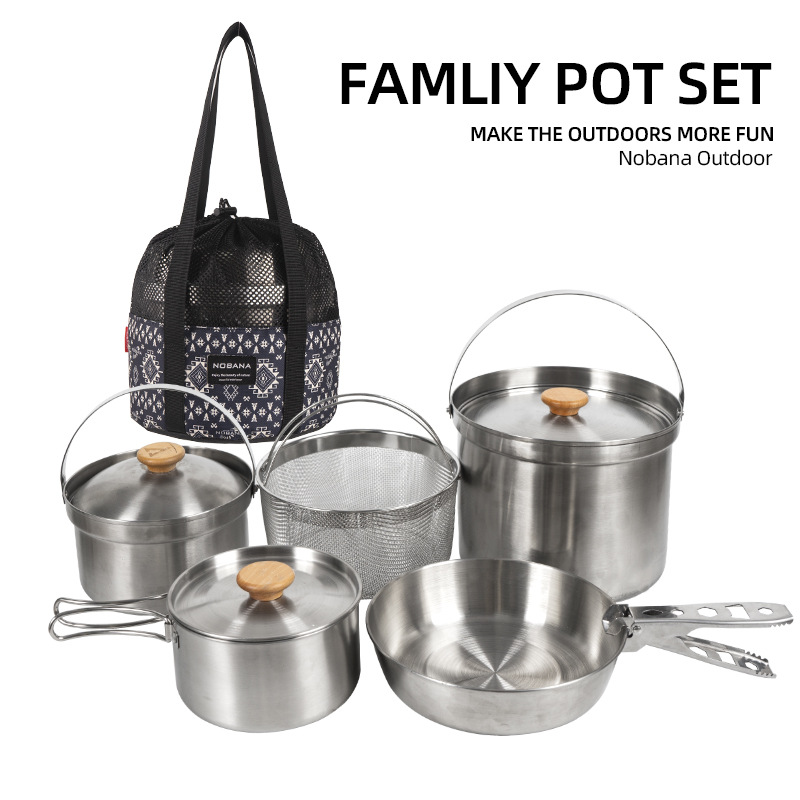 NOBANA Newest Outdoor Stainles - đánh giá và giá Camping Cooking Pot Stainless Steel