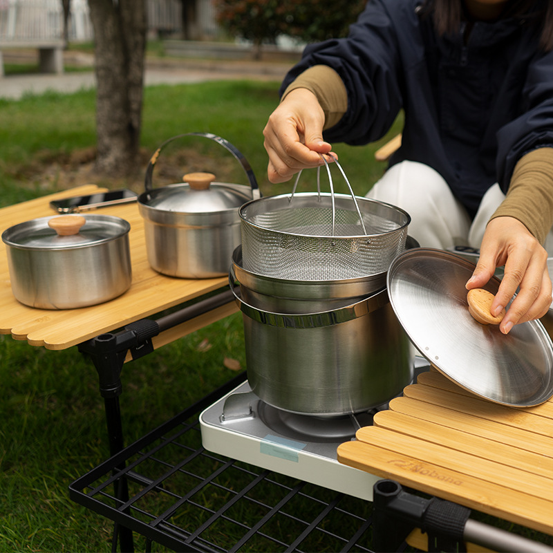 NOBANA Newest Outdoor Stainles - đánh giá và giá Camping Cooking Pot Stainless Steel