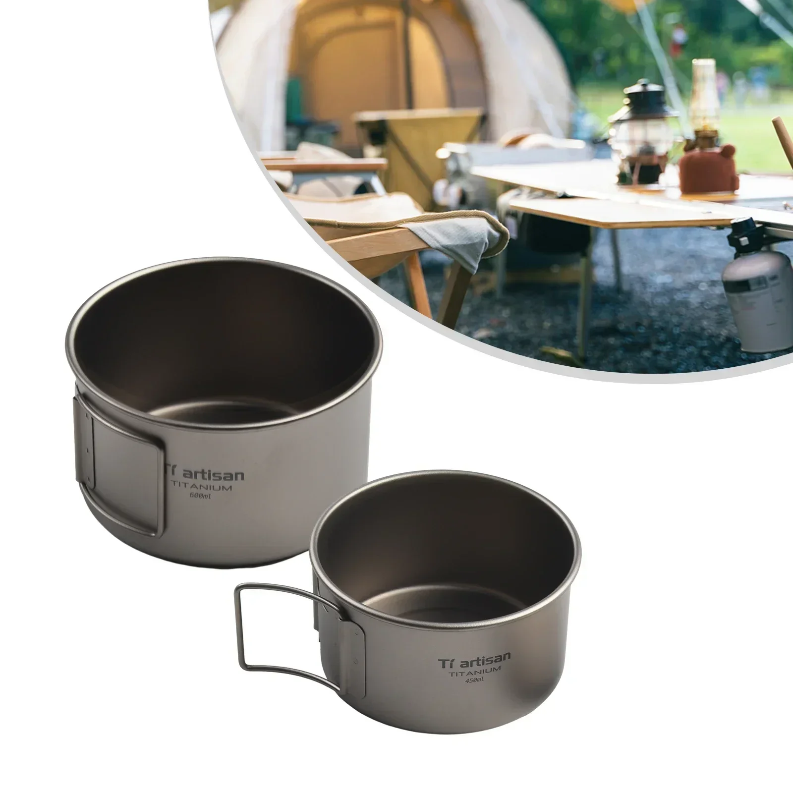 Titanium Bowl With Folding Han - đánh giá và giá Camping Cooking Pot With Lid