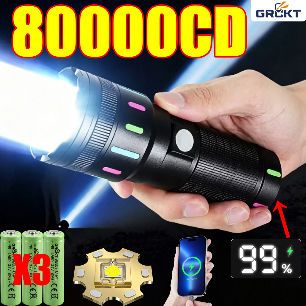 80000CD Most Powerful LED Flas - đánh giá và giá Camping Cooking Fish
