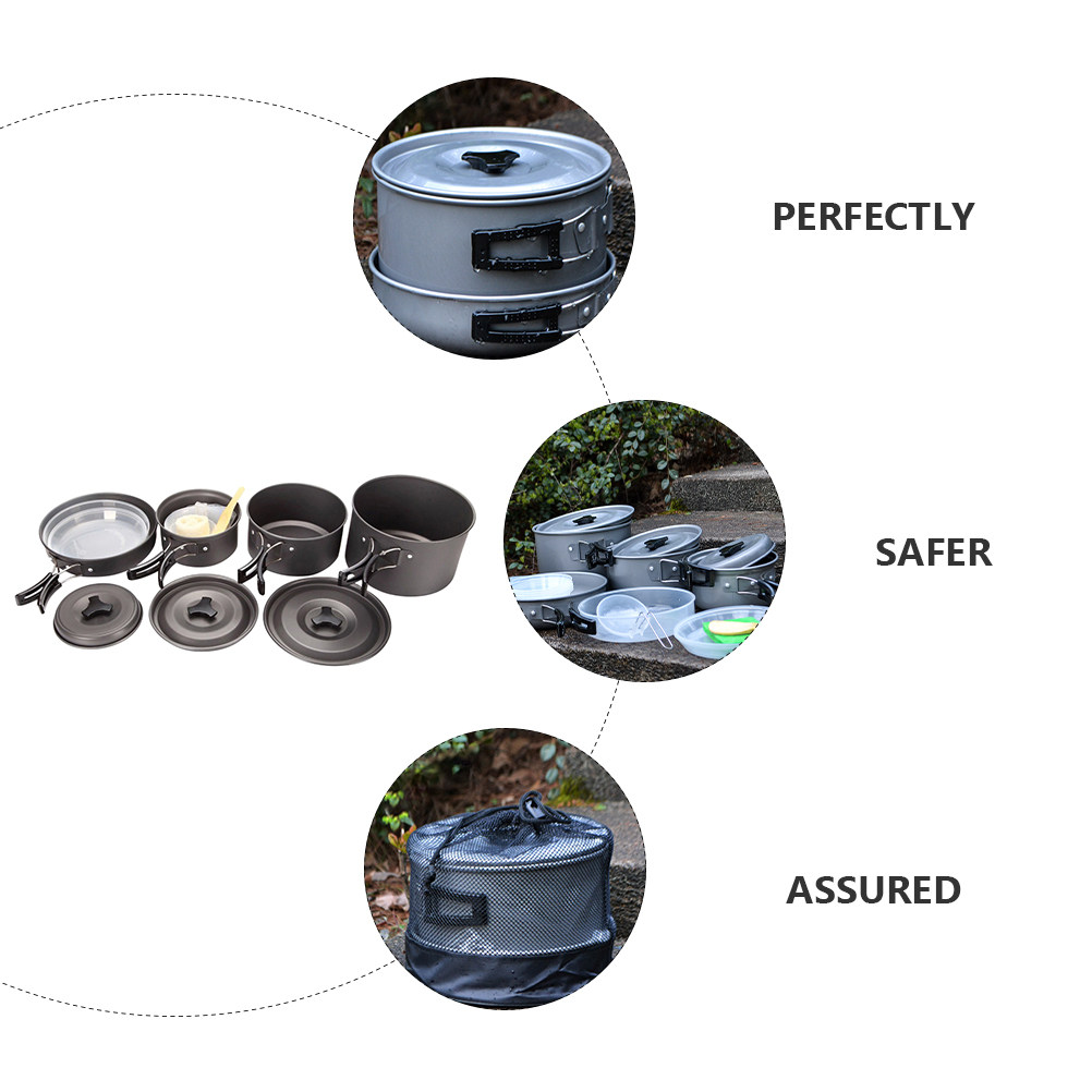 1Set Compact Camping Cookware  - đánh giá và giá Camping Cooking Set Compact
