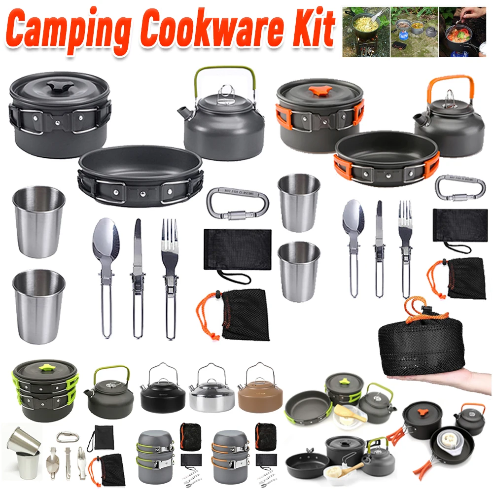 Camping Cookware Kit Kettle Po - đánh giá và giá Camping Cooking Pot Stainless Steel