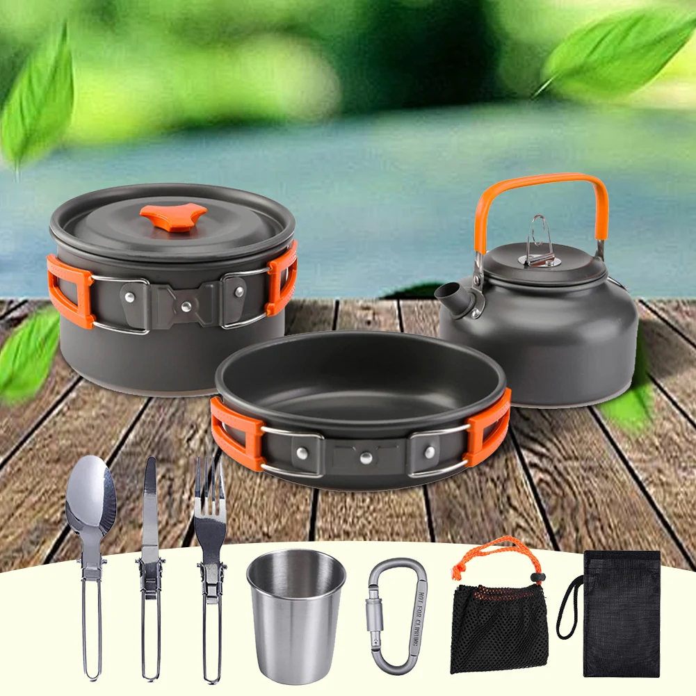 Camping Cookware Kit Kettle Po - đánh giá và giá Camping Cooking Pot Stainless Steel