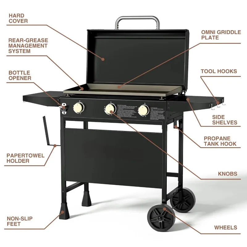 Wheeled Outdoor Flat-Top Cooki - đánh giá và giá Camping Cooking Flat Top