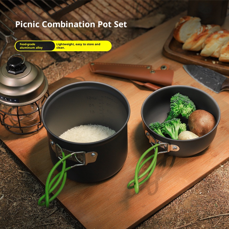 Camping Cookware Set, Ultra Li - đánh giá và giá Camping Cooking Set Compact