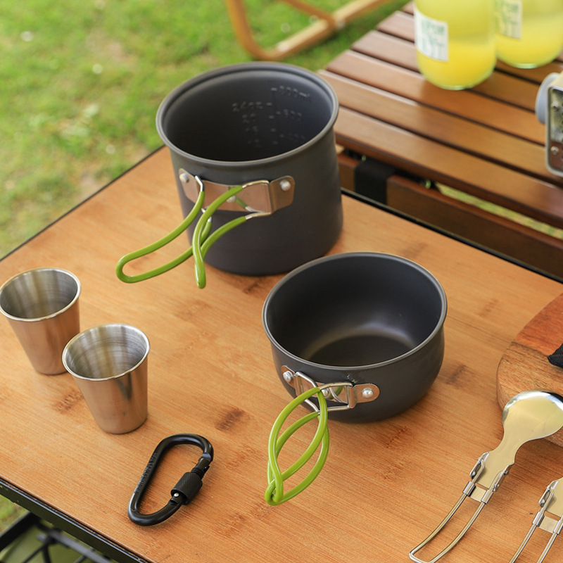 Camping Cookware Set, Ultra Li - đánh giá và giá Camping Cooking Set Compact